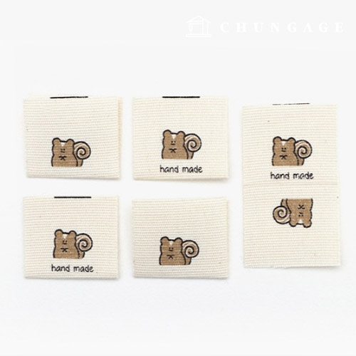 Clip-on label Cotton label Baby squirrel in the forest Clip-on label LB036