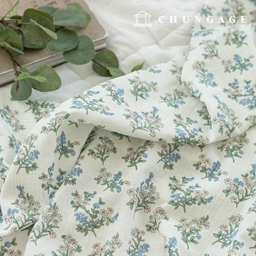 Yoru double gauze fabric cotton non-fluorescent biowashing fabric floral patterned fabric wildflowers