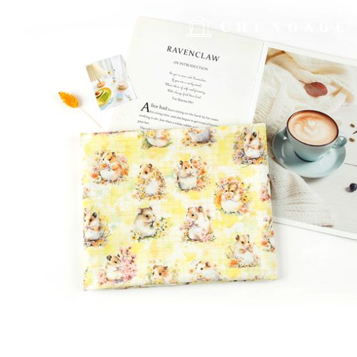 Eco-friendly antibacterial and anti-inflammatory fabric E-DTP cotton 20 count Flower hamster