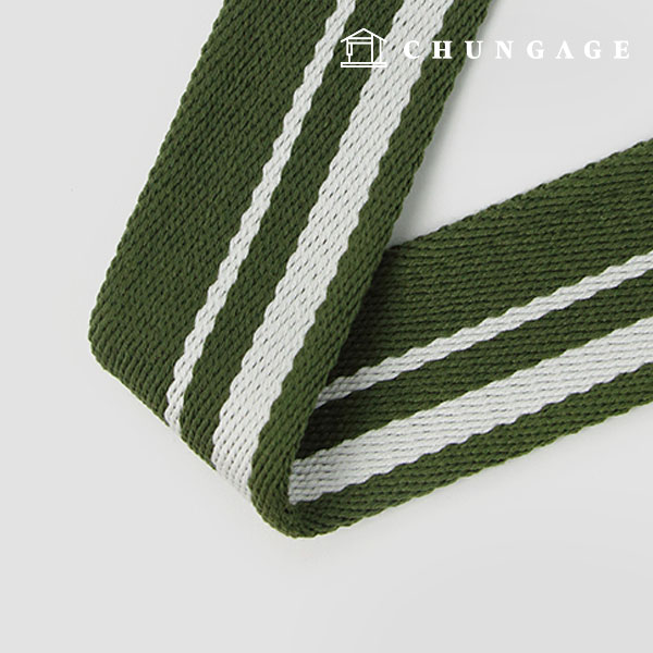 Waving strap bag strap webbing strap Eco Bag wide mix line 50mm green white 48049