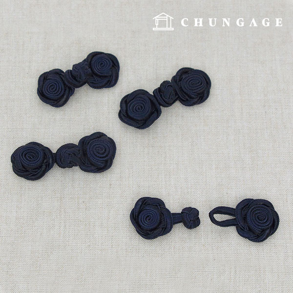 Hanbok decoration nylon rose knot decoration Dark Navy 4 pairs 83204