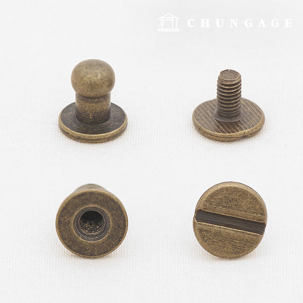 Saltledge bag material locking screw fastening 5mm antique gold 48061