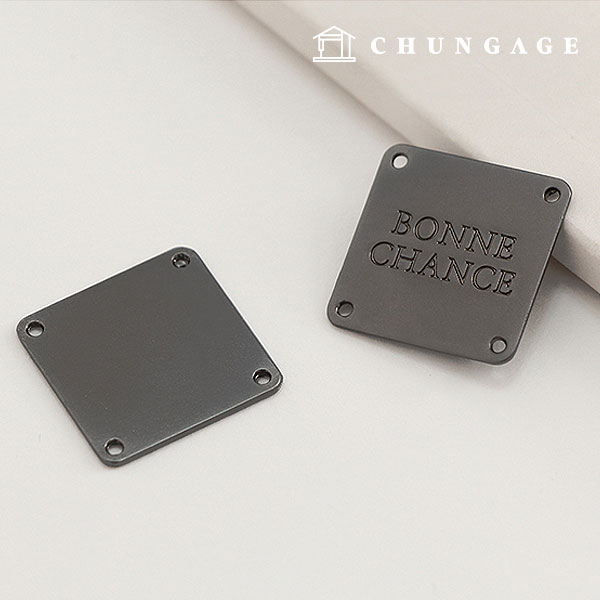 Metal label metal square bone chance metal gray 74399