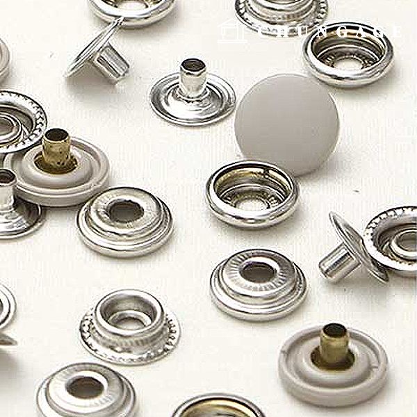 Dot Button Snap Metal Lid Jachet Jumper Snap Color Plastic 15mm Beige 47427