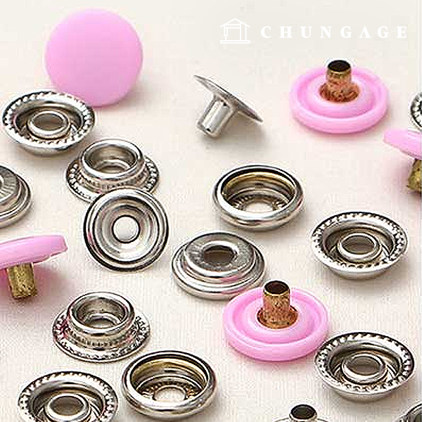 Dot Button Snap Metal Lid Jachet Jumper Snap Color Plastic 15mm Pink 47427