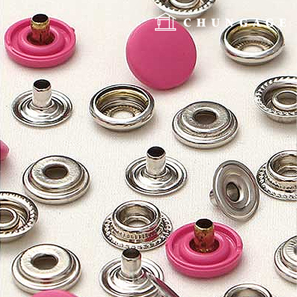 Dot button snap metal lid jatch Jumper snap Color plastic 15mm Cherry pink 47427