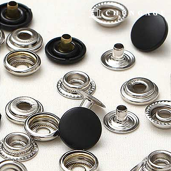 Dot Button Snap Metal Lid Jachet Jumper Snap Color Plastic 15mm Black 47427