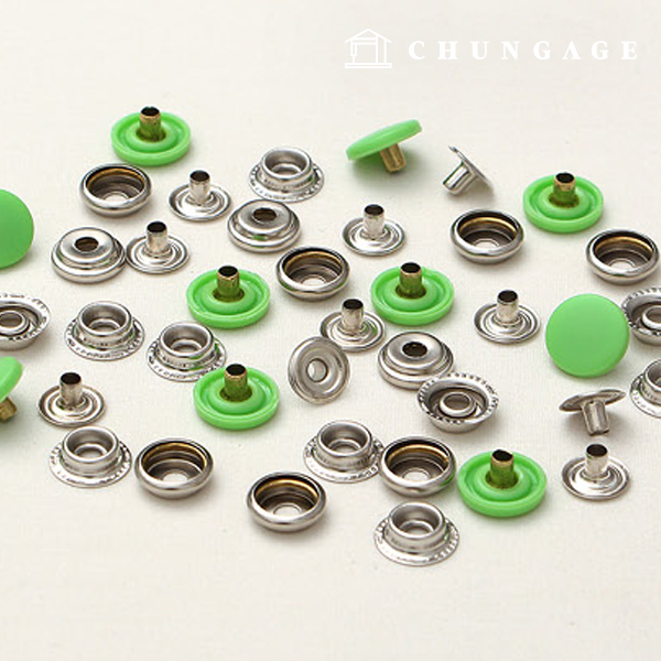 Dot Button Snap Metal Lid Jachet Jumper Snap Color Plastic 15mm Apple Green 55011