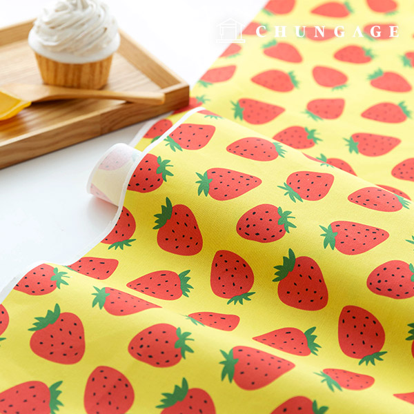 cotton Oxford Fabric Fruit Fabric DTP Wide Width Strawberry Chouchou OX-465