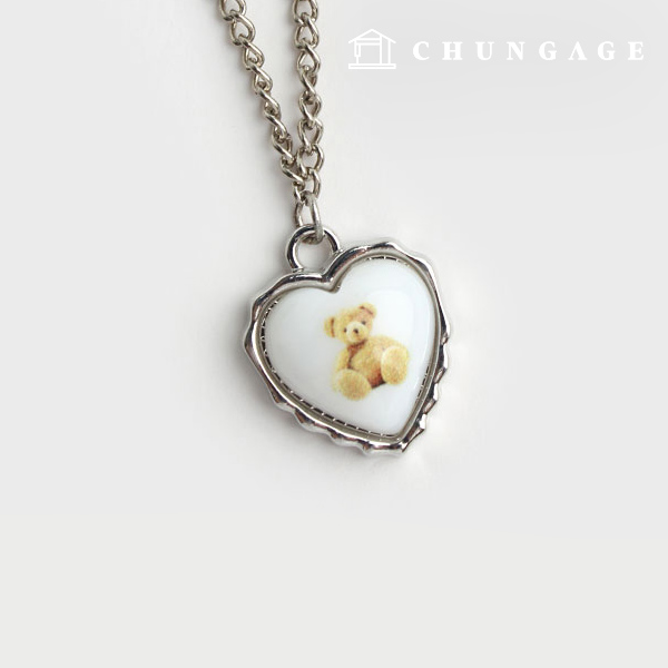 Mini charm decoration volume heart teddy bear 54556