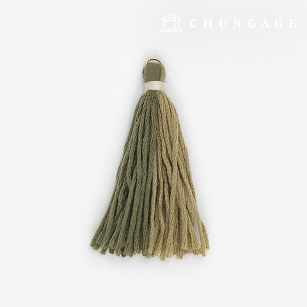 Tassel decoration two-color mix khaki olive green 85836