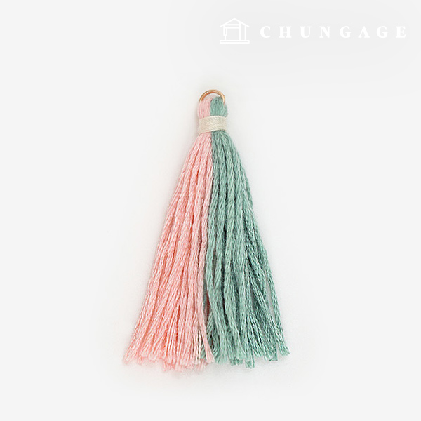 Tassel decoration two-color mix pink mint green 85839