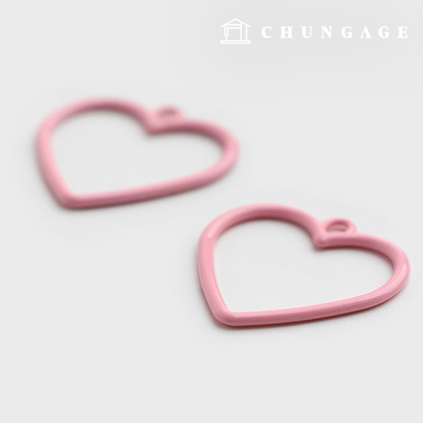 Charm decoration heart ring babypink 54553