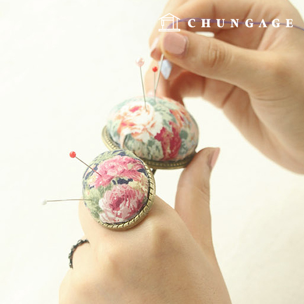 Ring pin cushion basting pin holder needle holder finger pin rod handmade ring ellipse 62302