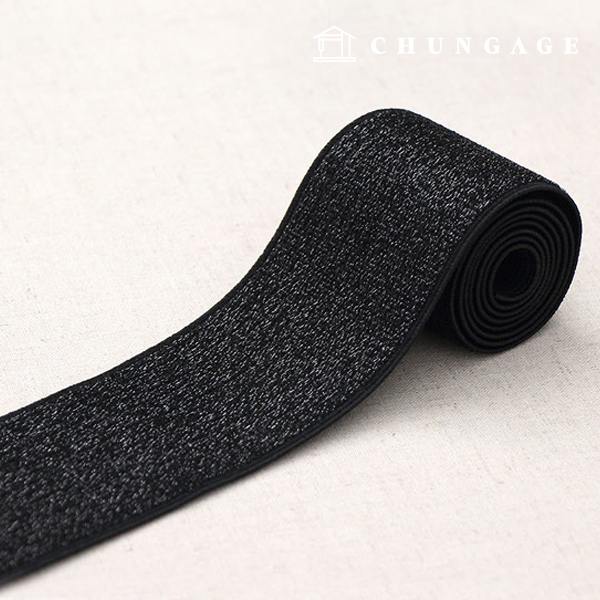 Pants Elastic Waist Elastic Band 50mm Heavy Metal Belt Black 33443