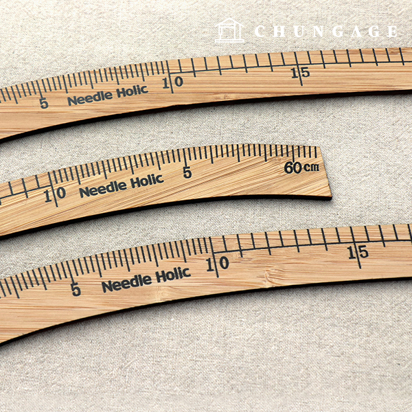 Curved Ruler Double-Sided Grading Bamboo Curve Ruler 60cm 60913