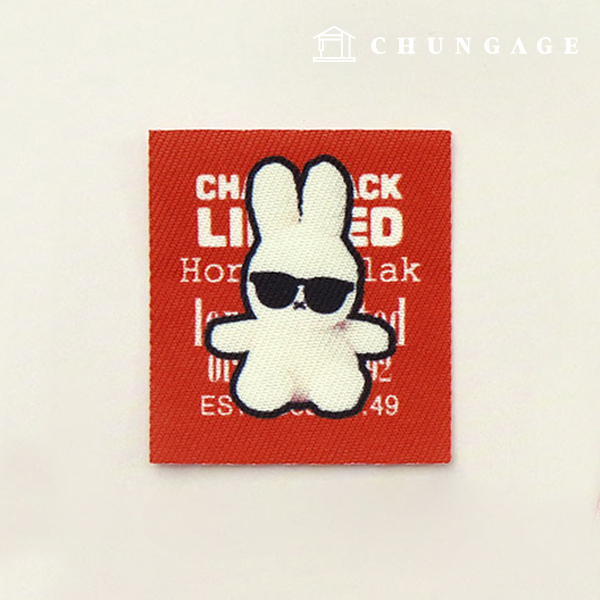 Decorative label label patch Sunglasses stylish rabbit Rabbit Red 60814