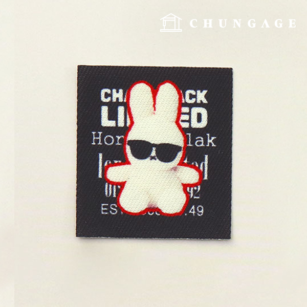 Decorative Label Label Patch Sunglasses Stylish Rabbit Rabbit Black 60813