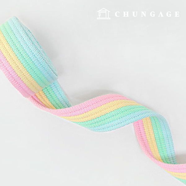 Waving strap bag strap webbing strap Gradation pastel rainbow 30mm 60779