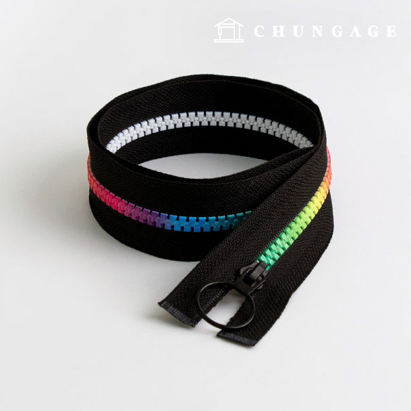 Roll Zipper Plastic Zipper Home Fashion Zipper Rainbow Zipper Black 60cm 60006