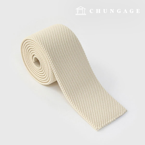 Pants Elastic Waist Elastic Band 40mm Diagonal Cream 53410