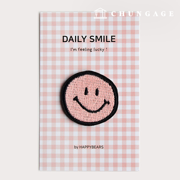 Adhesive wappen embroidery daily smile pink wappen patch 39231