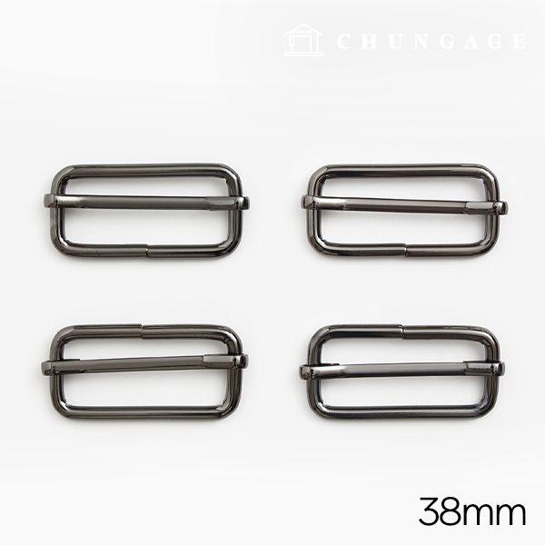 Bag strap length adjustment hook Bag accessories 38mm Basic metal gray 47492