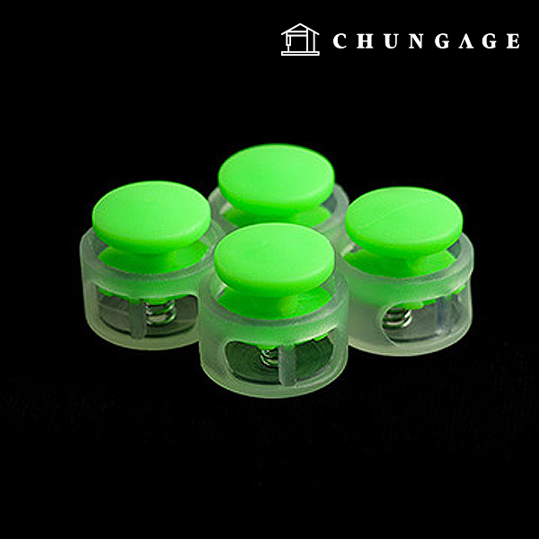 Clothing stopper strap adjustment round stopper transparent neon green Color mix 63646