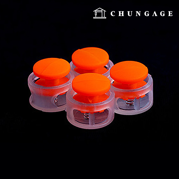 Clothing stopper strap adjustment circular stopper transparent neon orange Color mix 63645