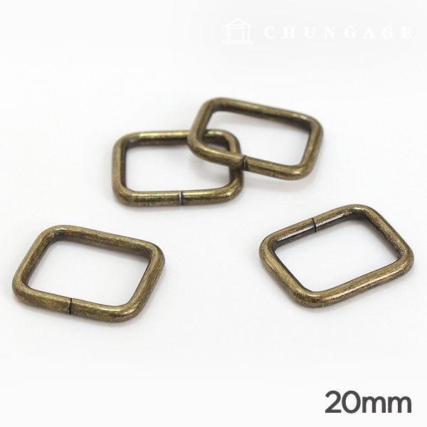 Bag square ring connector subsidiary materials Basic 20mm antique gold 47475