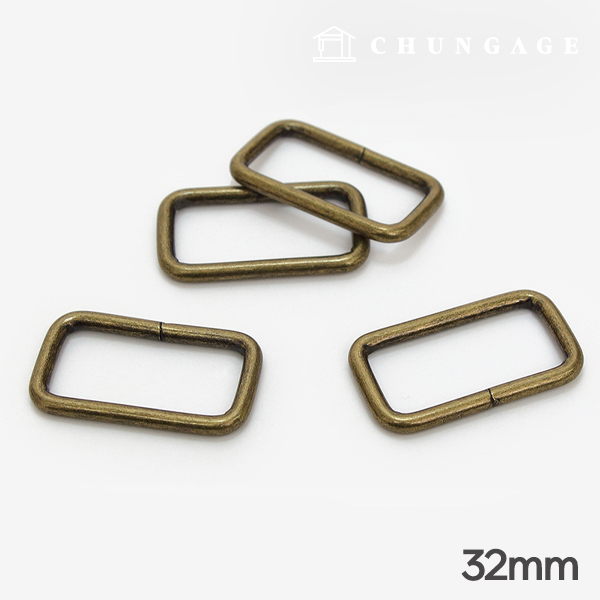 Bag square ring connector subsidiary materials Basic 32mm antique gold 47478