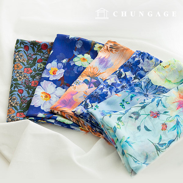 Chiffon Fabric DTP Floral Wide Width Chiffon Poly Fabric 04 6 types