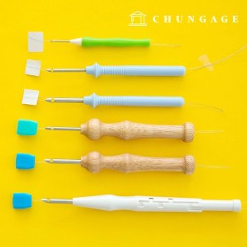 French embroidery punch needle needle wood plastic threading 4-step length adjustment