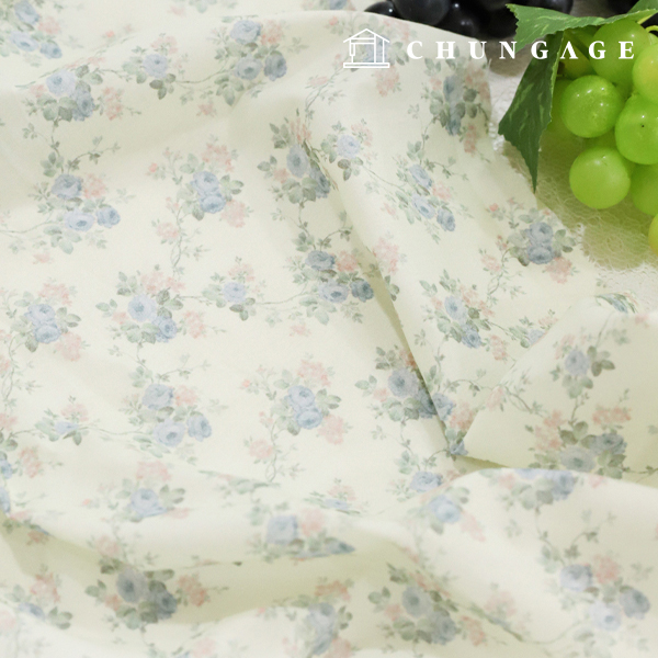 cotton fabric cotton 40 count floral pattern Flower Fabric Wide Width Vintage Light Green Flower