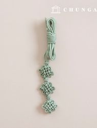 Traditional knot three-step chrysanthemum knot 16 green