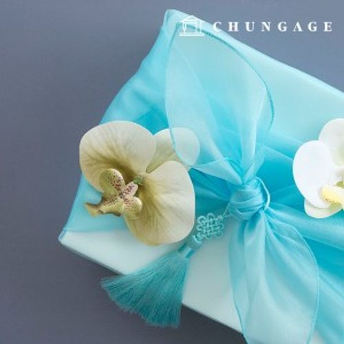 Furoshiki package artificial flower decoration 03