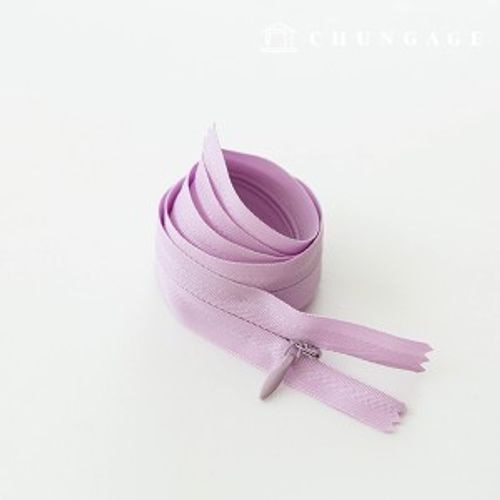 Console Zipper Single Sol Zipper Hidden Zipper 60cm Light Purple