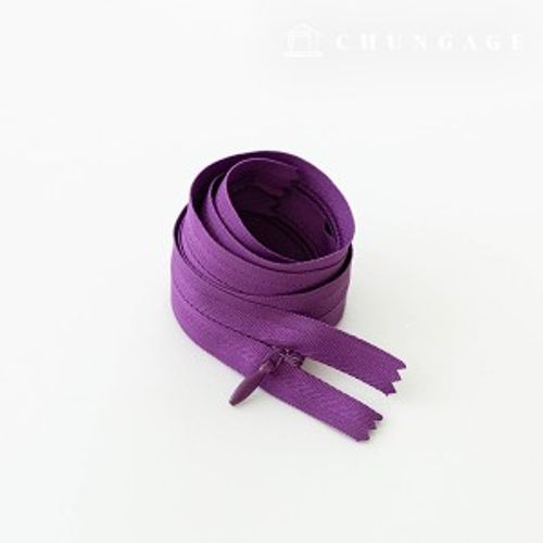 Console Zipper Single Sol Zipper Hidden Zipper 60cm Purple