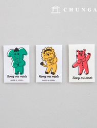 Cotton Label Bifold Label Colorful Animal 3 Colors Funny Me Made KL061