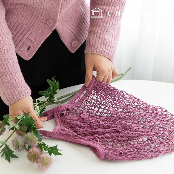 Net bag net bag eco-friendly net bag zero waste mesh bag indie purple