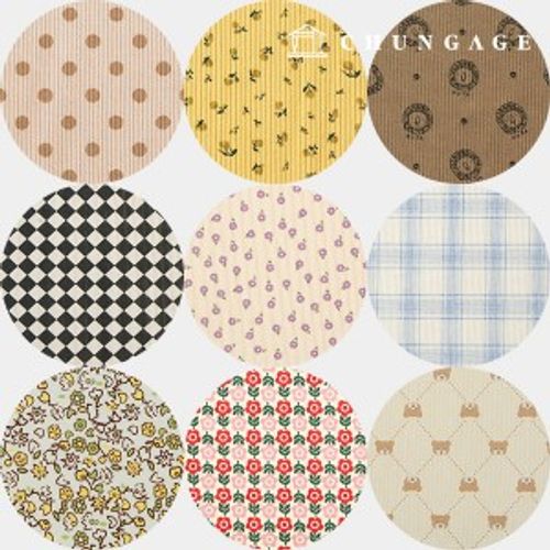 Corduroy Fabric Span Corduroy 8W 16W Floral Fabric Check Dot Print Wide Width Fabric 65 types