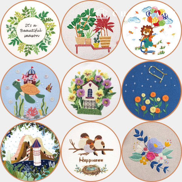 French Embroidery Package DIY Kit Decoration Animal Character Embroidery Practice 158 Types