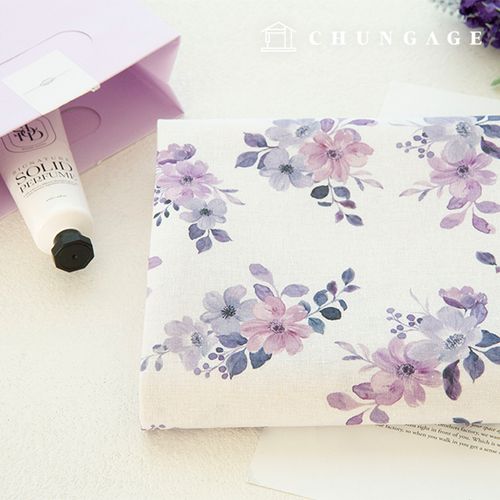 Linen Fabric Cotton DTP Linen Fabric Flower Pattern Flower Fabric 11 count Wide Width Amour 614