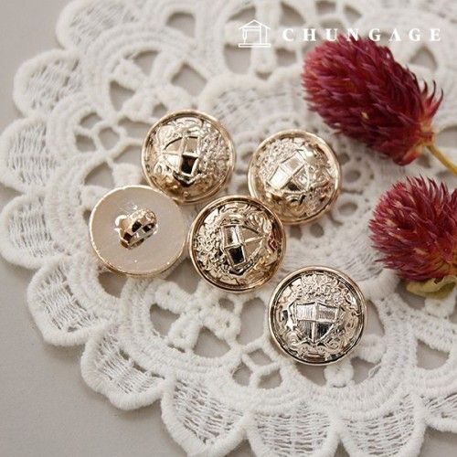 Gold Button 3Piece Vintage Coat Jacket Metal Button 18mm