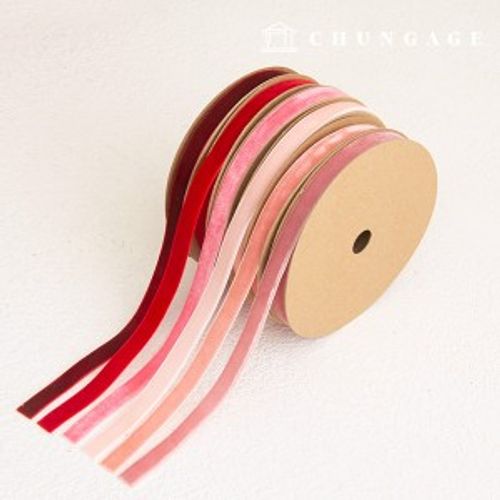 Ribbon Tape Cross Section Velvet Packaging Ribbon Ribbon Craft String 10mm Pink 6 Types 1yard