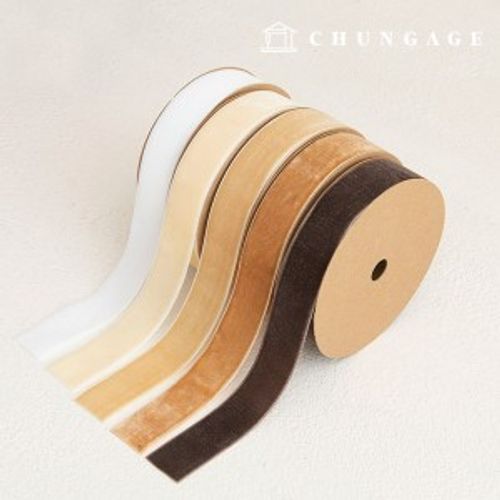 Ribbon Tape Cross Section Velvet Packaging Ribbon Ribbon Craft String 25mm Beige 5 Types 1yard