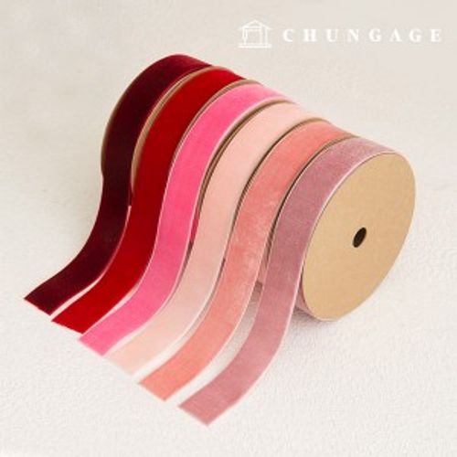 Ribbon Tape Cross Section Velvet Packaging Ribbon Ribbon Craft String 25mm Pink 6 Types 1yard