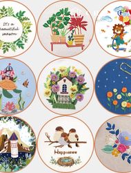 French Embroidery Package DIY Kit Decoration Animal Character Embroidery Practice 158 Types