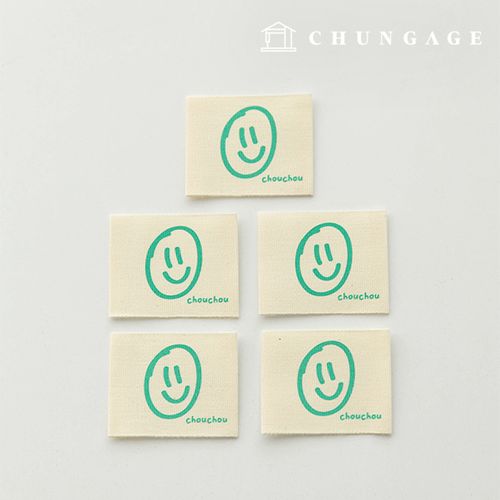 Cotton Label Double-Sided Mint Smile