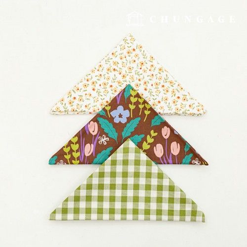 Fabric Package Flower Fabric Small Floral Pattern Check Cloth Green Brown Sculpted Cloth 3 Pack It's Package 128